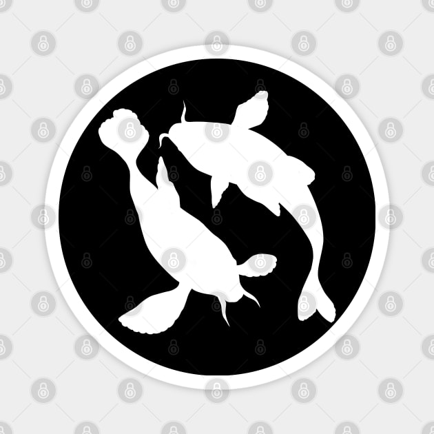 Koi fish silhouette Magnet by TMBTM